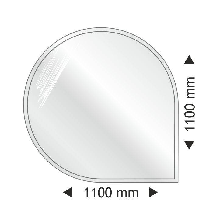Podstawa szklana okrągła-narożna 1100x1100x6mm
